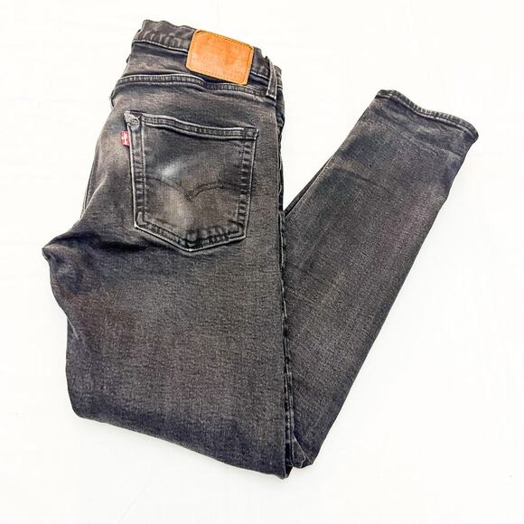 Levi's 512 Black Charcoal Wash Zip Fly Denim Jeans Size 31 x 32 - Picture 6 of 8